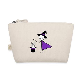 Stick figure as a magician conjures rabbit art - Organic Pouch - nature - Front