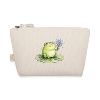 Cute frog with forget-me-not flowers - Organic Pouch - nature - Front