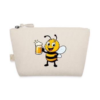 Fröhliche Bierbiene mit Krug - Bio-Täschchen - Natur - Vorne