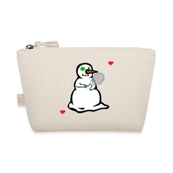 Winter Schneemann, Kinder Tennis - Bio-Täschchen - Natur - Vorne