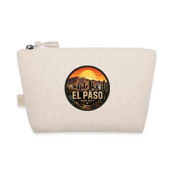 El Paso Sun City Desert Sunset Vintage Abzeichen - Bio-Täschchen - Natur - Vorne