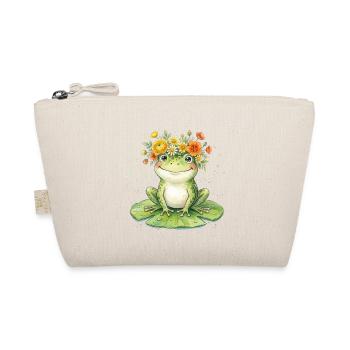 Frosch mit Blumenkrone Design für Teich Gärtner - Bio-Täschchen - Natur - Vorne