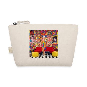Lebendiges Pop-Art-Regenbogenkleid - Bio-Täschchen - Natur - Vorne