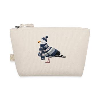 Möwe im Winter Strickoutfit Vogel Weihnachten - Bio-Täschchen - Natur - Vorne