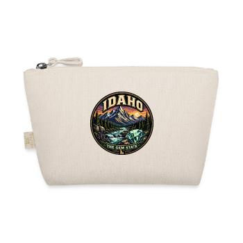 Idaho Das Gem State Retro Mountain Emerald Abzeichen - Bio-Täschchen - Natur - Vorne