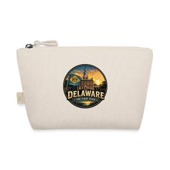Delaware: Das erste Retro-Kapitol-Flaggenabzeichen des Bundesstaates - Bio-Täschchen - Natur - Vorne