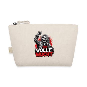 Volle Wucht – Skelett Thrash Metal Maskottchen - Bio-Täschchen - Natur - Vorne