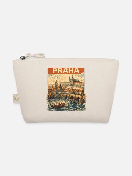 Praha Vintage 1800 – Historisches Prag Design - Bio-Täschchen - Natur