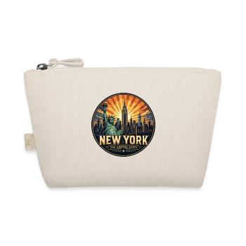 New York The Empire  State Retro Skyline Badge - Bio-Täschchen - Natur - Vorne