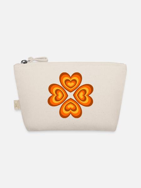 70er Jahre Blume Muster Retro Geschenk Hippie  - Bio-Täschchen - Natur