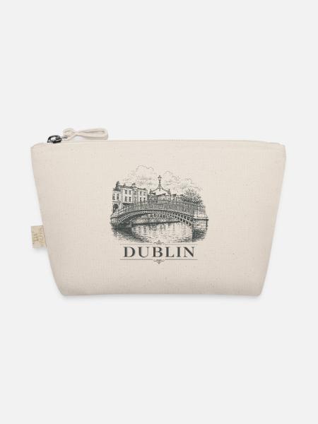 Dublin Ireland Vintage-Skizzenkunst - Bio-Täschchen - Natur