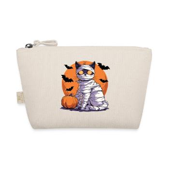 Halloween Mumienkatze  - Bio-Täschchen - Natur - Vorne