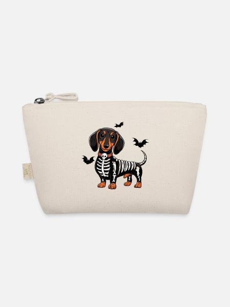 Skelett Hund Halloween Look - Bio-Täschchen - Natur