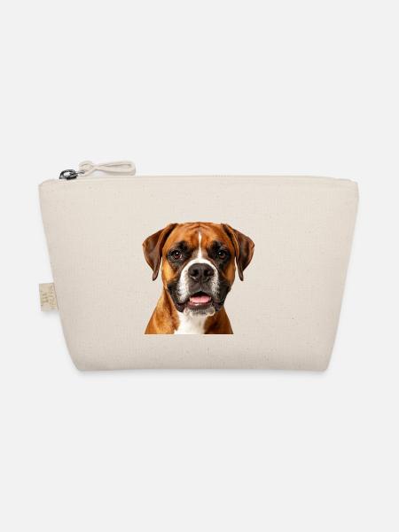 Boxer Face Dog - Bio-Täschchen - Natur