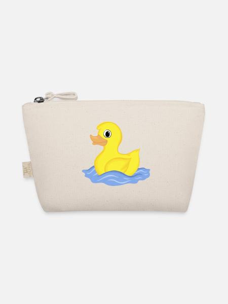 Gelbe Ente in Wellen - Bio-Täschchen - Natur