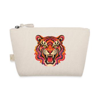 Psychedelischer Tigerkopf - Bio-Täschchen - Natur - Vorne