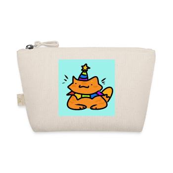 silly clowncat with birthdayhead - Bio-Täschchen - Natur - Vorne