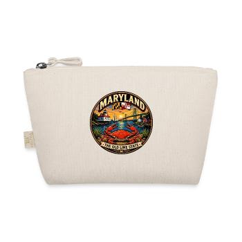 Maryland Old Line State Retro Blue Crab Abzeichen - Bio-Täschchen - Natur - Vorne
