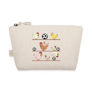 Hühnerstall Hühner Fußball - Bio-Täschchen - Natur - Vorne