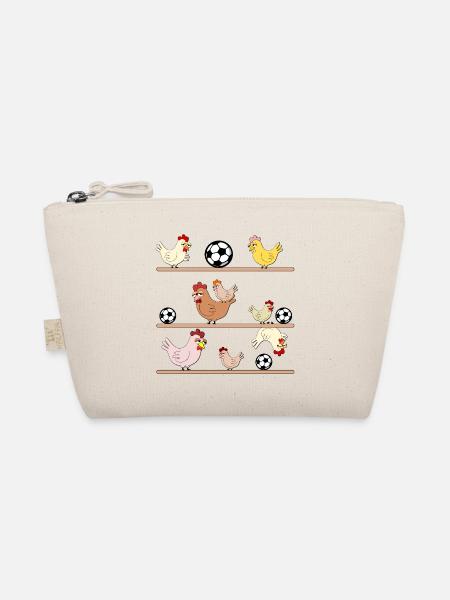 Hühnerstall Hühner Fußball - Bio-Täschchen - Natur