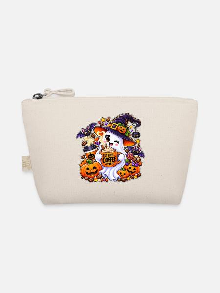 ⚫ Halloween...But First Coffee... - Bio-Täschchen - Natur