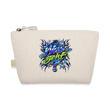 Was geht? Neon-Glitz Motiv - Bio-Täschchen - Natur - Vorne