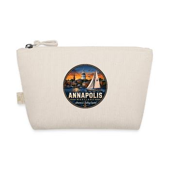 Retro-Abzeichen der Annapolis Americas Sailing Capital - Bio-Täschchen - Natur - Vorne