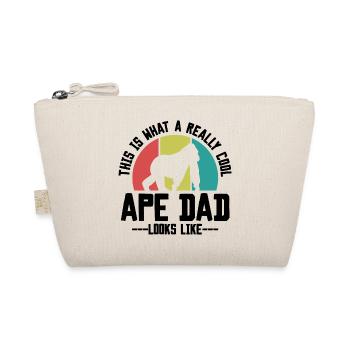 Affe Papa Spruch Retro Style - Bio-Täschchen - Natur - Vorne