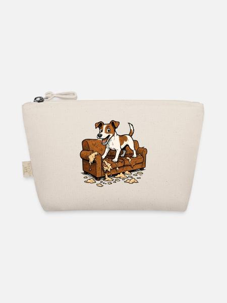 Jack Russell Terrier Chaos Zerrissenes Sofa - Bio-Täschchen - Natur