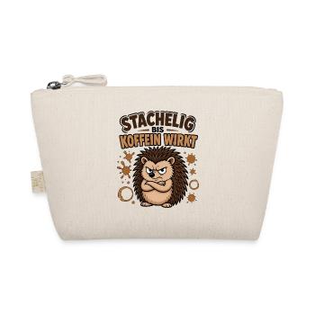 Stachelig bis Koffein wirkt – Igel mit Kaffee  - Bio-Täschchen - Natur - Vorne
