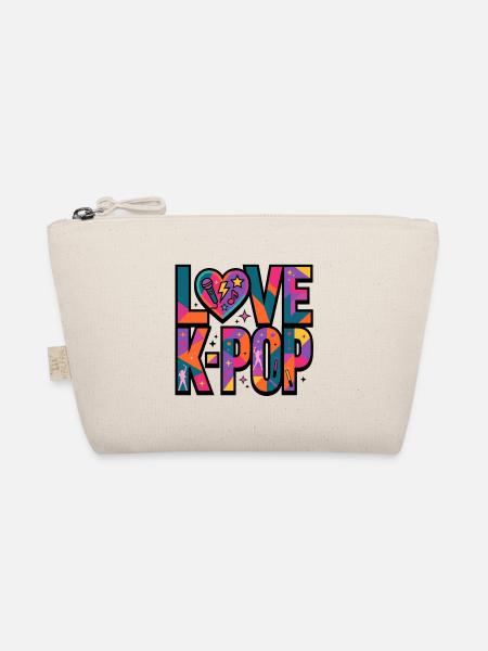 LOVE K-POP Geometrisch - Bio-Täschchen - Natur