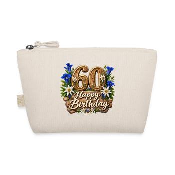 60 Geburtstag Alpen Holzblumen Design - Bio-Täschchen - Natur - Vorne