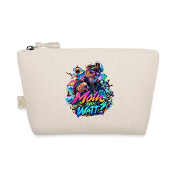Neon Nautik Captain Moin Oder Watt - Bio-Täschchen - Natur - Vorne