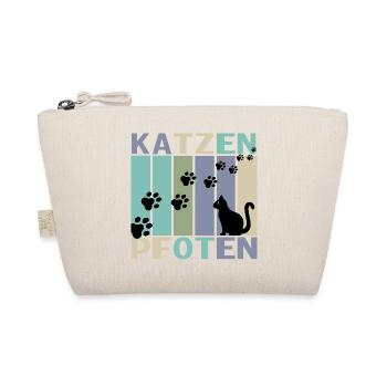 Katzen Pfoten Retro Design - Bio-Täschchen - Natur - Vorne