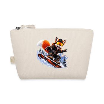Snowboard Fuchs – Winter Sport Tier - Bio-Täschchen - Natur - Vorne