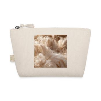 Flauschige beige Federn - Bio-Täschchen - Natur - Vorne