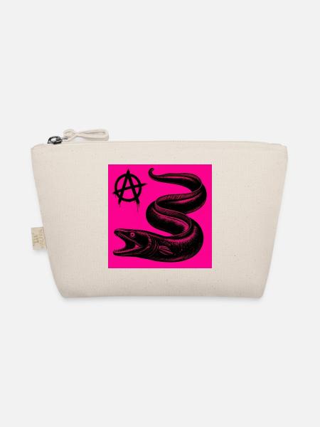 Anarchischer schwarzer Aal auf Neonpink - Bio-Täschchen - Natur
