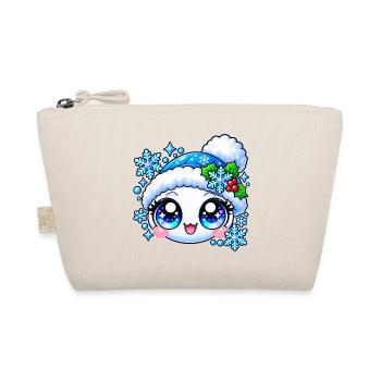 Kawaii Winter: Blaue Splitter und Stechpalme - Bio-Täschchen - Natur - Vorne