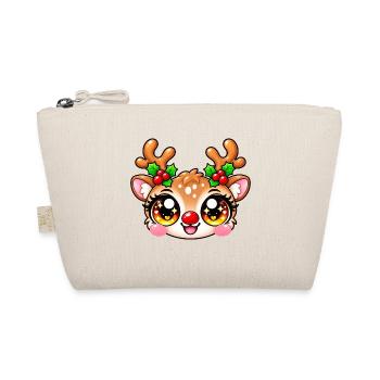 Kawaii-Hirsch leuchtende Stechpalme - Bio-Täschchen - Natur - Vorne