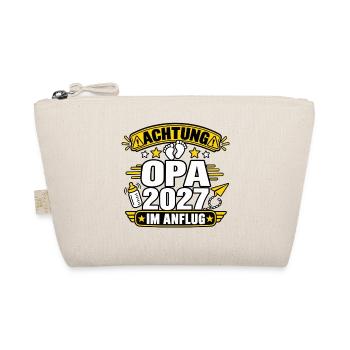 Achtung Opa 2027 – Geschenk werdender Opa - Bio-Täschchen - Natur - Vorne