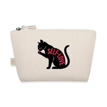 Selbstliebe Schwarze Katze - Bio-Täschchen - Natur - Vorne