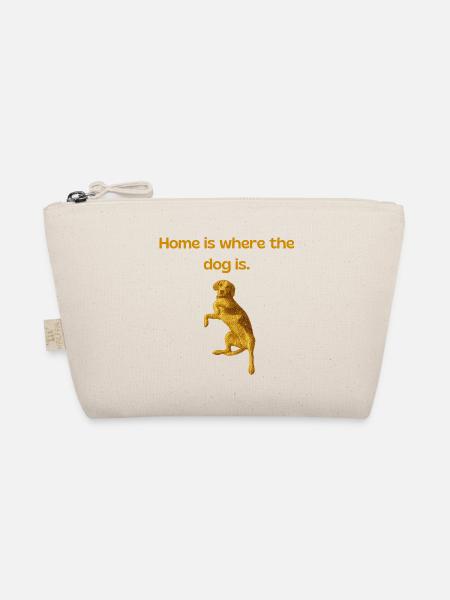 Goldglitzer Hund: Home is  - Bio-Täschchen - Natur