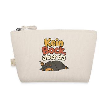 Platter Dackel Kein Bock aber da – Faul & müde - Bio-Täschchen - Natur - Vorne