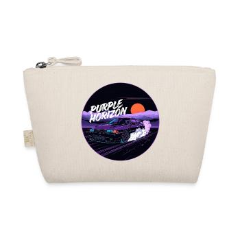 Neon Violet Sunset Retro Automotive Streetwear - Bio-Täschchen - Natur - Vorne