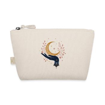 Himmlische Hand mit Mond – Celestial Dark Academia - Bio-Täschchen - Natur - Vorne