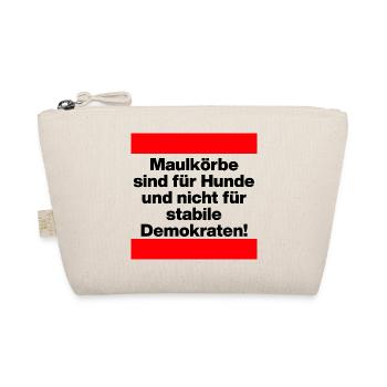 PRO MEINUNGSFREIHEIT, MAULKÖRBE SIND FÜR HUNDE - Bio-Täschchen - Natur - Vorne