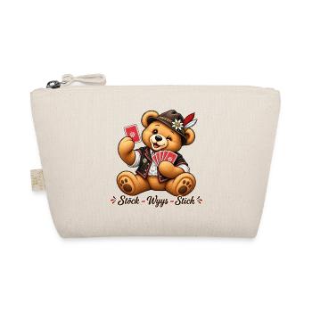 Für Jasserinnen & Jasser - Teddy Stöck Wyys Stich - Bio-Täschchen - Natur - Vorne