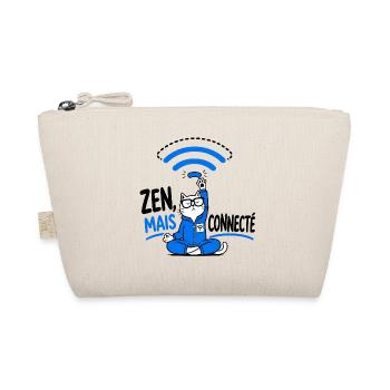 ZEN, ABER VERBUNDEN – Lustige Geek-Wi-Fi-Katze - Bio-Täschchen - Natur - Vorne