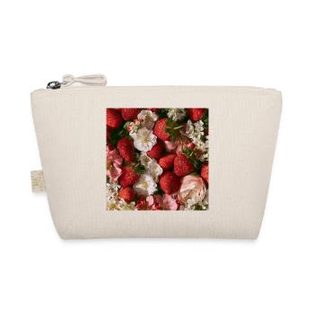 Romantische Erdbeeren und Blumen - Bio-Täschchen - Natur - Vorne