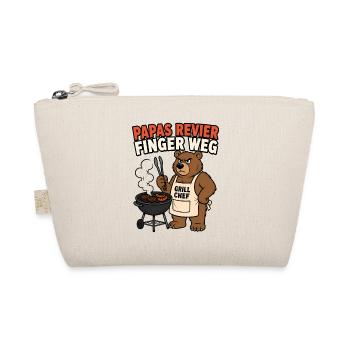 Papas Revier Finger weg – Grill Bär T-Shirt - Bio-Täschchen - Natur - Vorne